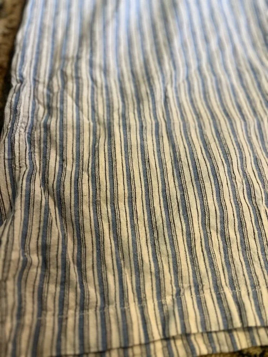 American Eagle Blue and White Striped Wide-Leg Bottoms - Picture 2 of 6